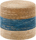 Wimarsbon 18'' Ottoman Pouf, Natural Braided Poof, Rustic Handweave Lounge by Wimarsbon
