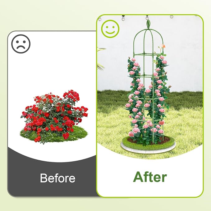 2 Pack Garden Obelisk Trellis, 70IN Tall Plant Support - Image 5