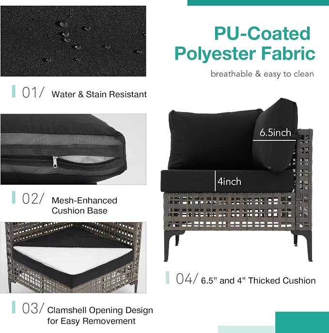 Patiorama 8 Piece Wicker Patio Furniture Set - Image 7