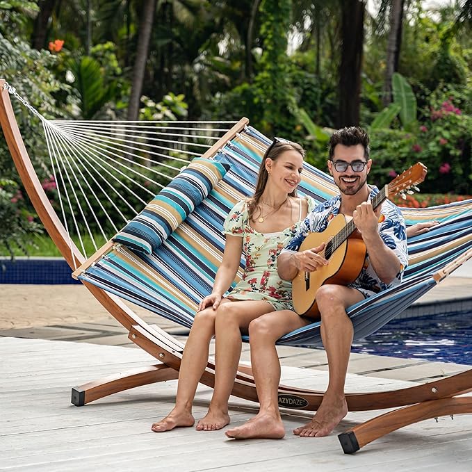 Lazy Daze Hammocks 12 FT Quilted Fabric Double Hammock - Image 2