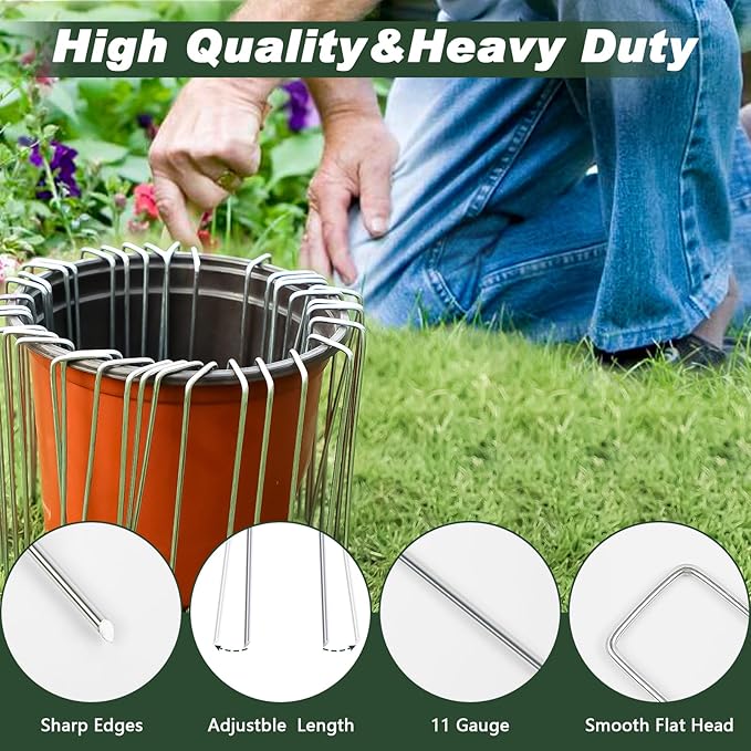 FEED GARDEN 4 Inch Hot-dip Galvanized Landscape Staples, 11 Gauge Anti-Rust - Image 4