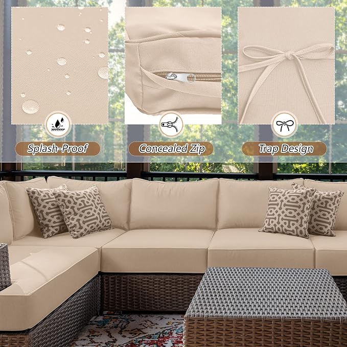 Patelai 11 Pcs Waterproof Patio Cushion Covers - Image 3