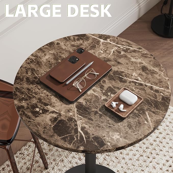 Flamaker Round Bistro Pub Table Modern Style Metal Base MDF Top Cocktail Bar - Image 6