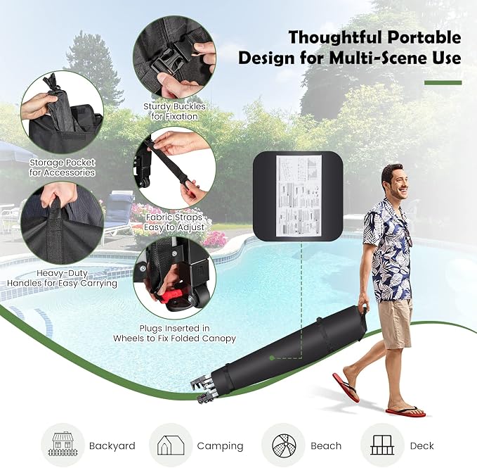Tangkula 10x20 Ft Pop Up Canopy, UPF 50+ Easy Setup Instant Canopy Tent - Image 8