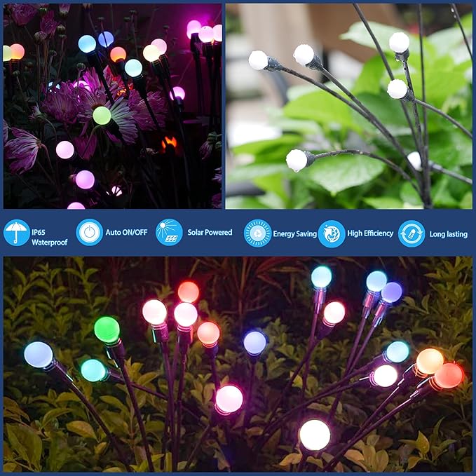 TONULAX Solar Garden Lights, Starburst Swaying Light - Image 3