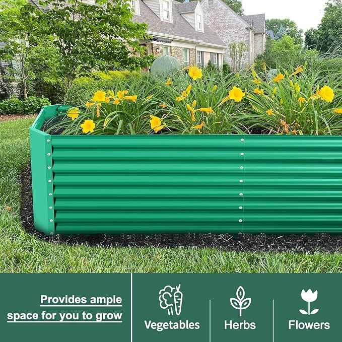 Land Guard 6×3×2 ft Galvanized Metal Raised Garden Bed, 2FT Deep Root Elevated - Image 4