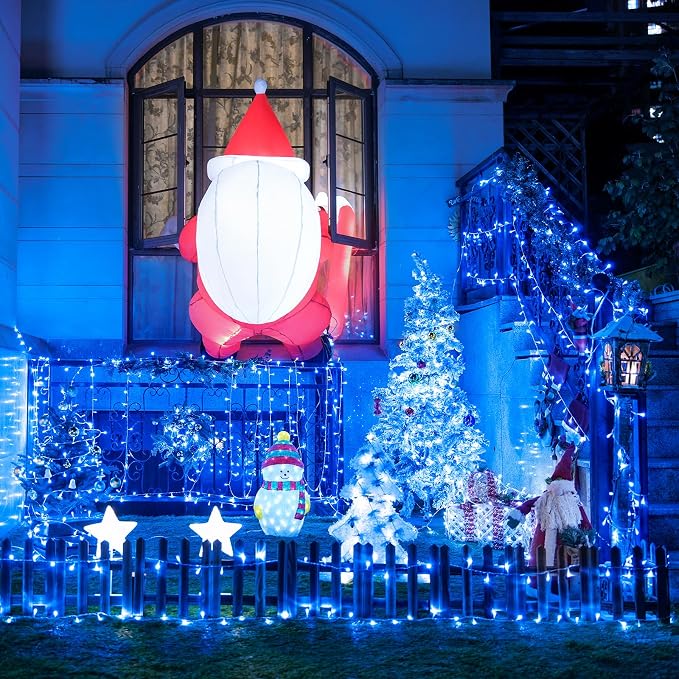 JMEXSUSS 150 LED Blue Christmas Lights Indoor Outdoor, Connectable 59 ft String - Image 5