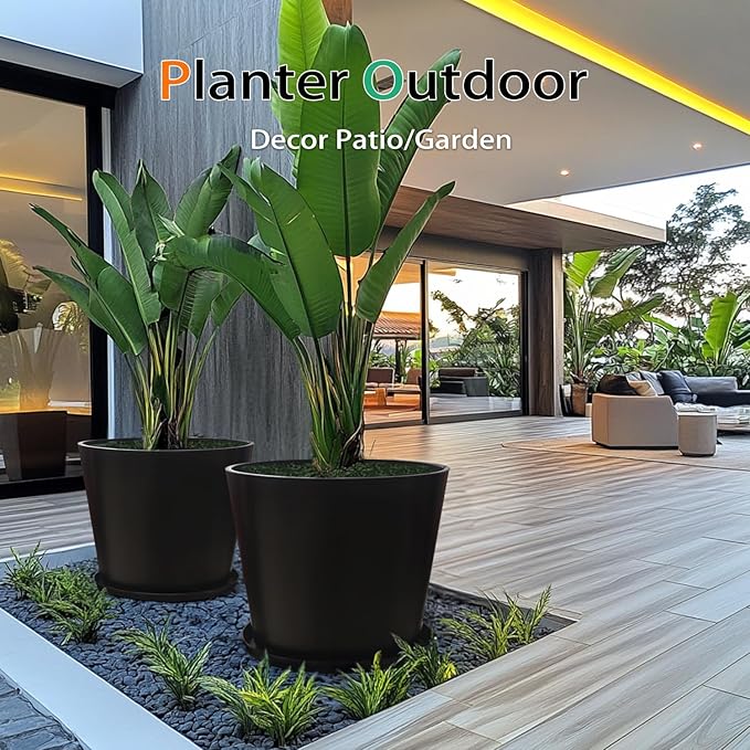 Wide Planters for Outdoor Plants, Extra Large Indoor Flower Pots for Garden - Image 4