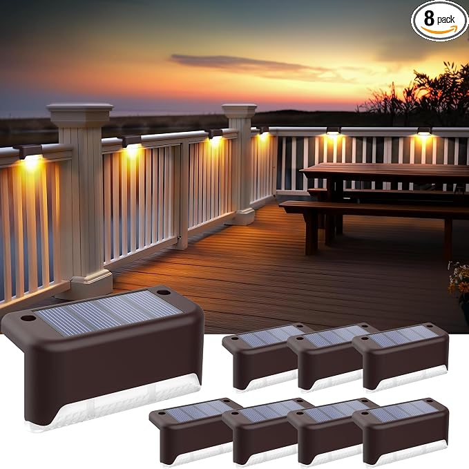 SOLPEX Solar Fence Lights Outdoor, Solar Step Lights Waterproof LED Deck Lights by Solpex