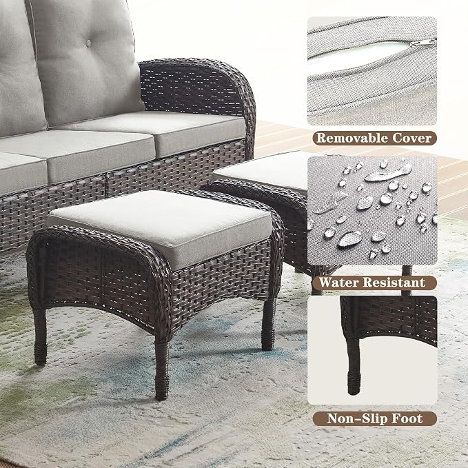 Belord Outdoor Ottomans for Patio Foot Rest - Image 4