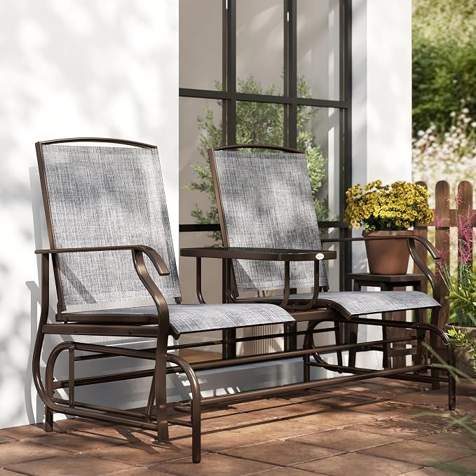 Outsunny Outdoor Glider Bench - Image 9