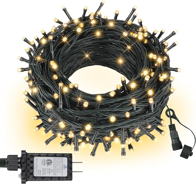 Outdoor String Lights 99FT 300 LED Connectable 8 Modes by ASENEK