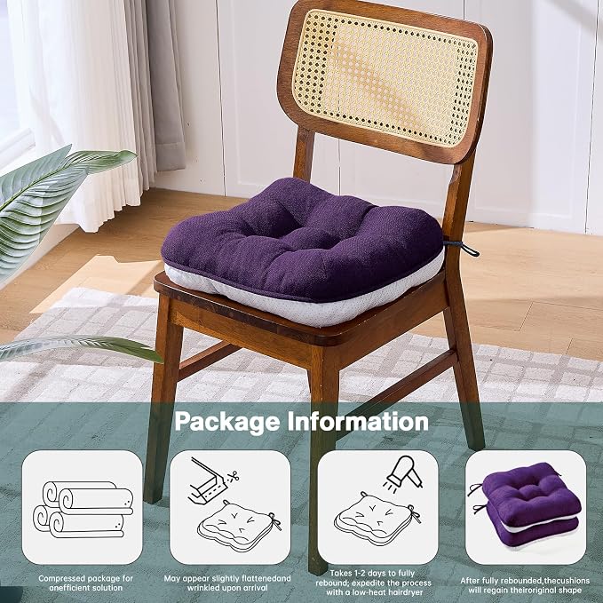 BETU Chair Cushions for Dining Chairs Set of 6, 3.5" Thick Kitchen Table Chair - Image 8
