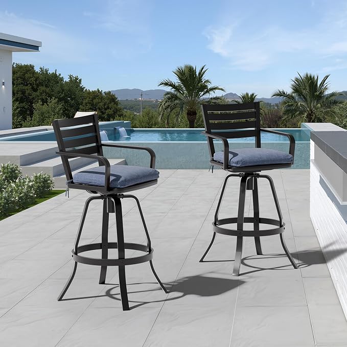 Pellebant Outdoor Bar Stools Set of 4 - Image 4