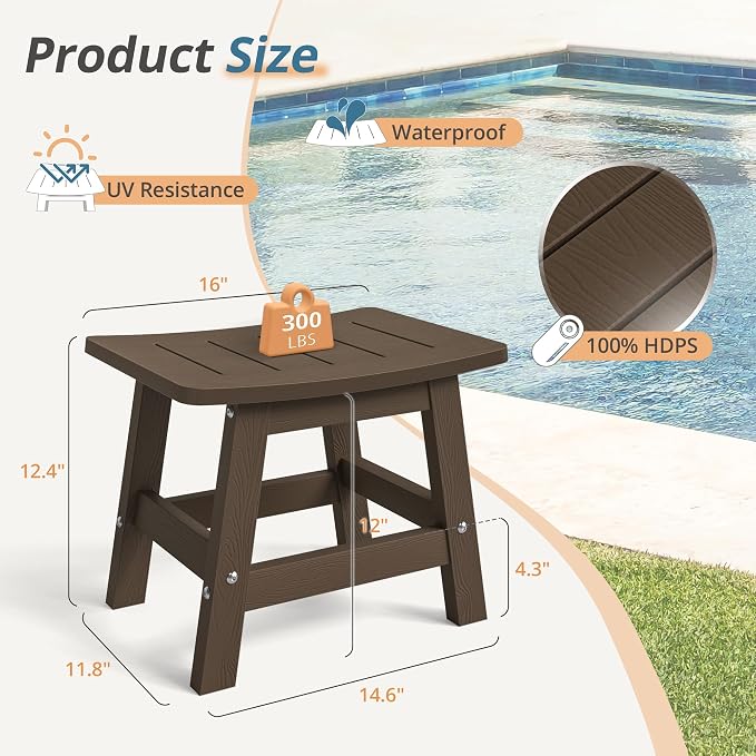 LUE BONA Outdoor Adirondack Ottomans, Footrest Footstool Set of 2, Outdoor Foot - Image 2