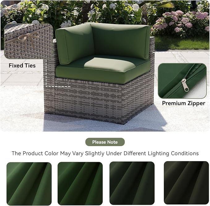 Aoxun 14pcs Patio Cushion Covers Replacement, Waterproof Outdoor Furniture - Image 6