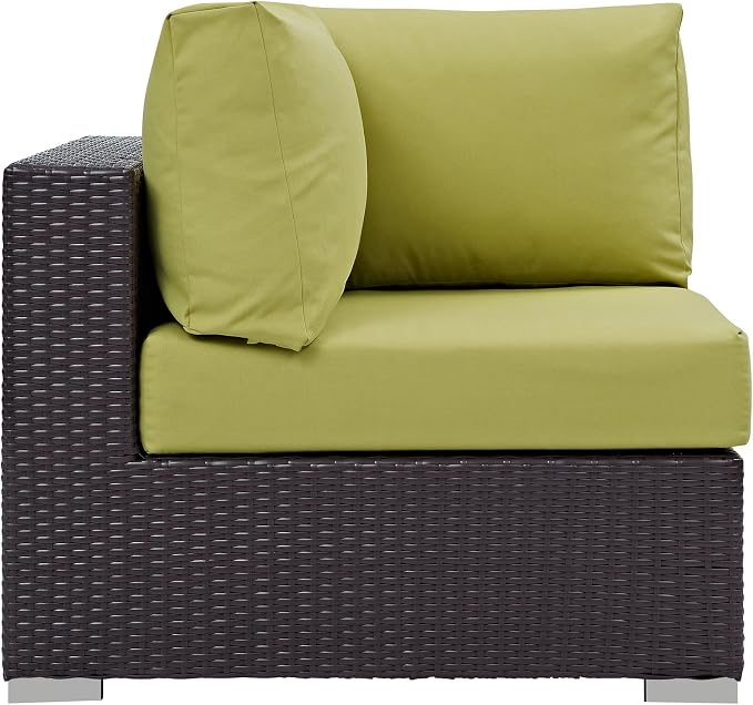 Modway Convene Wicker Rattan Outdoor Patio Sectional Sofa Corner Seat in - Image 4