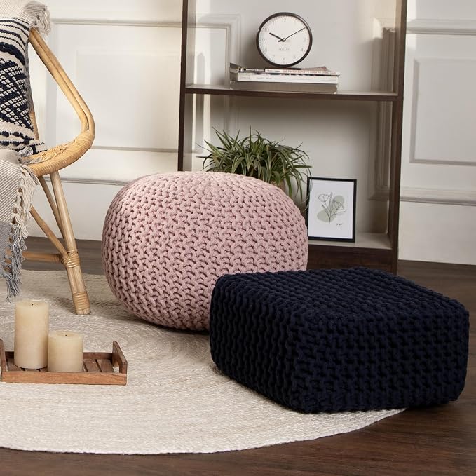 REDEARTH · Cube Low Pouf Foot Stool Ottoman - Image 8