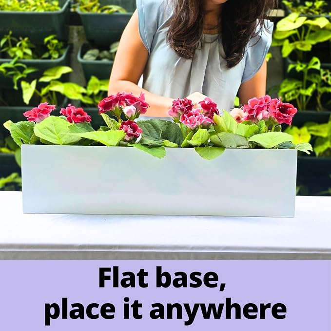 LaLaGreen Wall Planters Carbon Steel White Metal Hanging Flower Pots Outdoor - Image 4