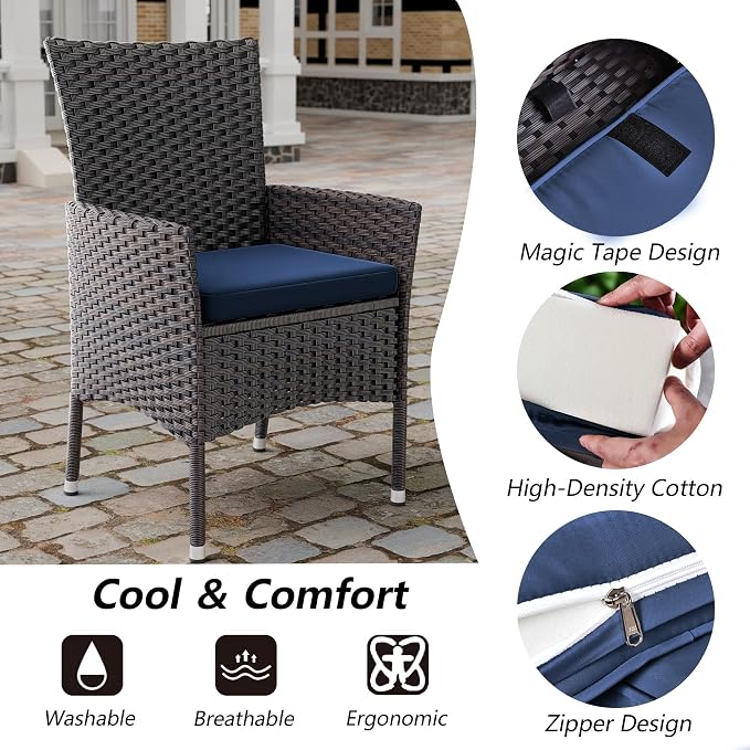 Kullavik 5-Piece Outdoor Dining Set Patio Rattan Furniture Set, Patio Dining - Image 3