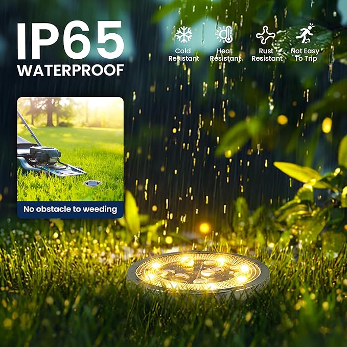 SOLPEX 16 Pack Solar Ground Lights Outdoor Waterproof, Solar Powered Pathway - Image 6