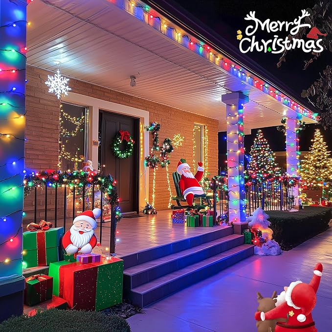 JMEXSUSS 600 LED Solar Christmas Lights Outdoor, 206.7 ft Multi Colored - Image 6