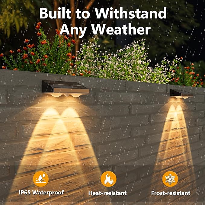 NIORSUN Solar Fence Lights, 12 Pack Solars Deck Light, Warm White Color - Image 4