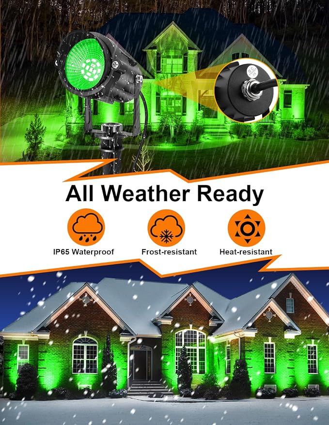Green LED Spot Lights Outdoor, 14 LED Landscape Lighting - Image 6
