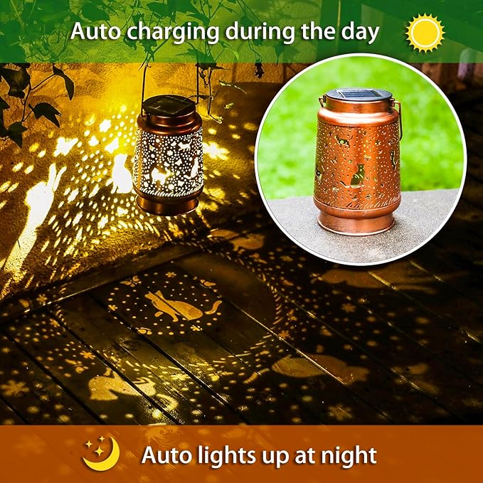 Cat Solar Lanterns Outdoor Waterproof Hanging Solar Lights Cat Gifts - Image 4