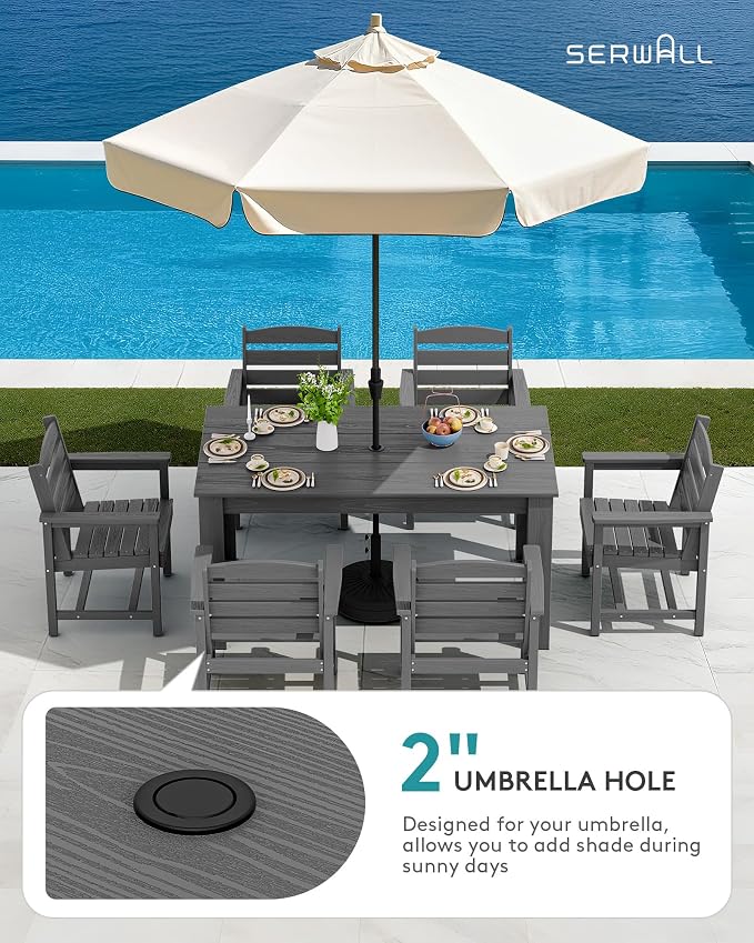 SERWALL Patio Dining Set for 6, Outdoor Dining Sets for 6 Person - Image 5