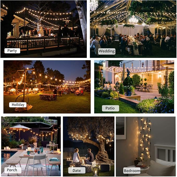 DAMAING Outdoor String Lights LED 50Feet G40 Globe Patio Lights - Image 5