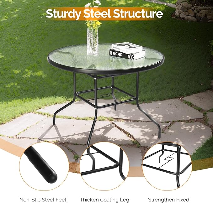 VINGLI 40'' Outdoor Dining Table - Image 5