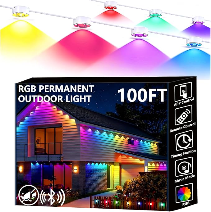 Permanent Outdoor Lights, 100ft Smart Eave Lights by Unknown