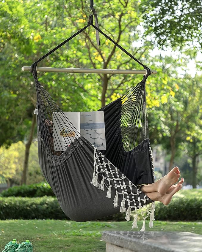 MIZTLI Hammock Chair Hanging Chair Swing Chair XXL Large Macrame Swing Indoor - Image 7