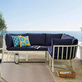 Modway Riverside Outdoor Patio Aluminum Sectional Set, 85. 5" L x 85. 5" W x by Modway