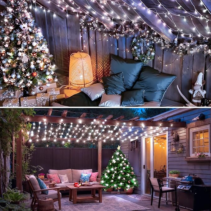 KNONEW Christmas String Lights Indoor Plug in, 60FT 180LED Outdoor Waterproof - Image 7