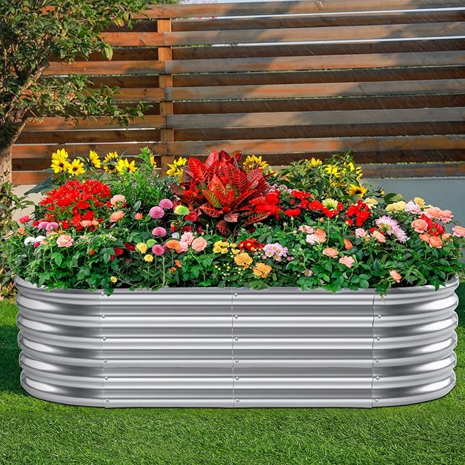 Land Guard 4×2×1.5ft Galvanized Raised Garden Bed Kit, Galvanized Planter - Image 5