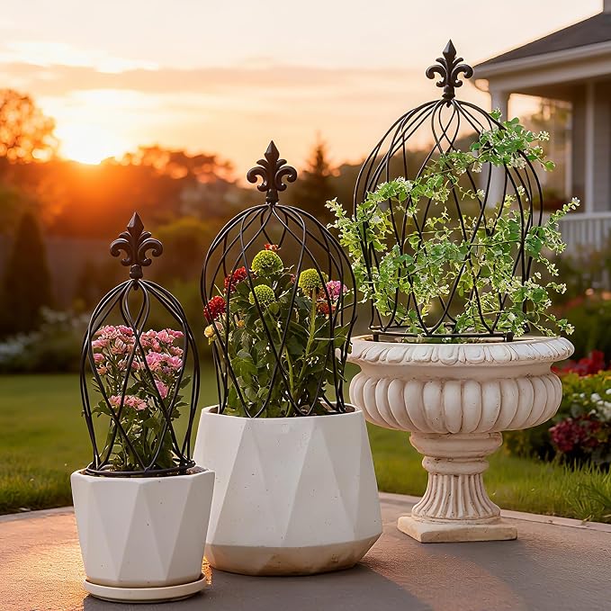 3PCS Metal Obelisk Trellis Set for Climbing Plants - Image 6
