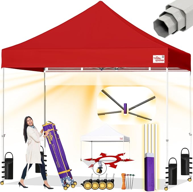 Tradesparker 10x10 Pop Up Canopy Tent, Commercial Movable Canopy by CommercialPopupCanopyRevolutionaryLightcurtainiSystem
