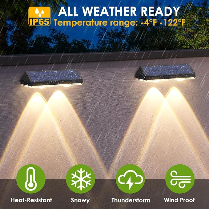 Solar Fence Lights Outdoor Waterproof LED - Image 4