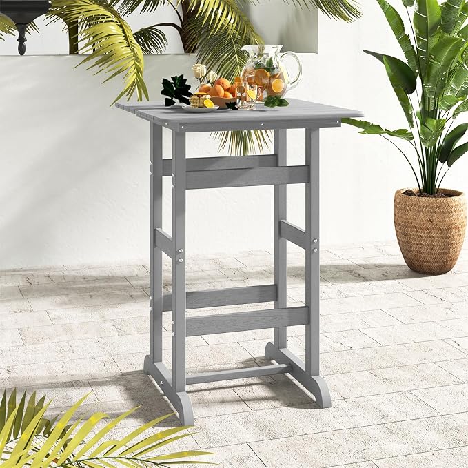 Giantex 42" Height Outdoor Tall Bar Table, HDPE Square Pub Tables - Image 9
