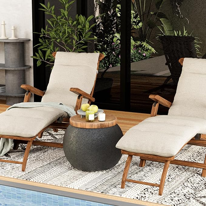 SUNBURY Outdoor Indoor Side Table, Accent Side Table, Decorative Garden Stool - Image 4