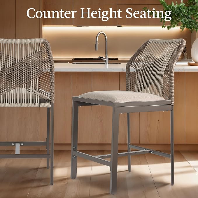Best Choice Products Indoor Outdoor Counter Height Bar Stools Set of 2 - Image 5