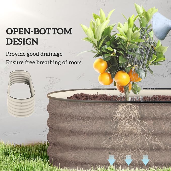 Outsunny 6.5' x 2' x 1.4' Galvanized Raised Garden Bed Kit, Outdoor Metal - Image 4