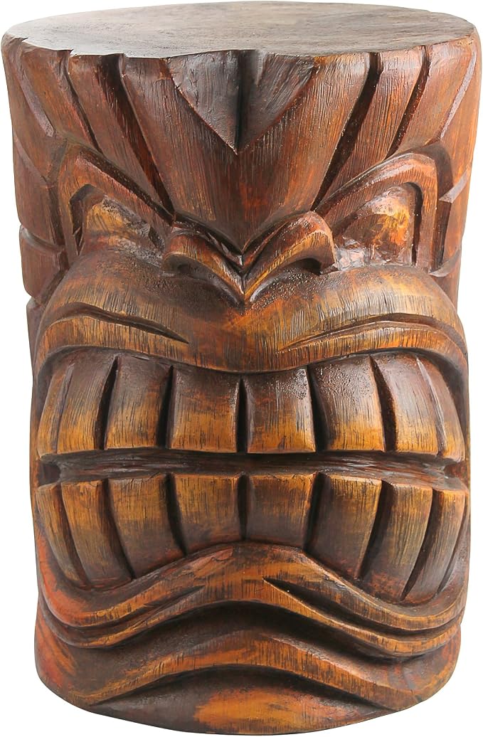 Design Toscano Grand Tiki Face Kanaloa Teeth Indoor/Outdoor Side Table Statue by DesignToscano