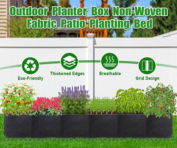 POILKMNI 12x2x1ft Oval Fabric Raised Garden Bed - Image 7