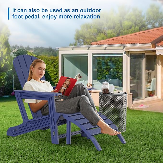FONTOI Adirondack Ottoman, HDPE Plastic Adirondack Chair Footstool, All Weather - Image 6