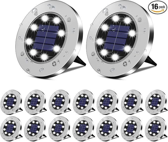 Solar Lights Outdoor 16 Pack, Solar Garden Outdoor Waterproof Pathway Lights by DUUDO