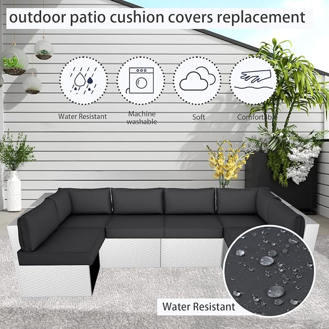Outdoor Cushion Covers for Patio Furniture, Patio Cushion Covers Replacement - Image 5