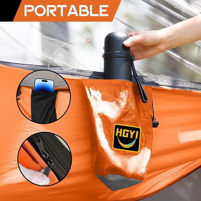 Camping Hammock Mosquito Net, Double & Single Portable Hammocks Hammocks - Image 6